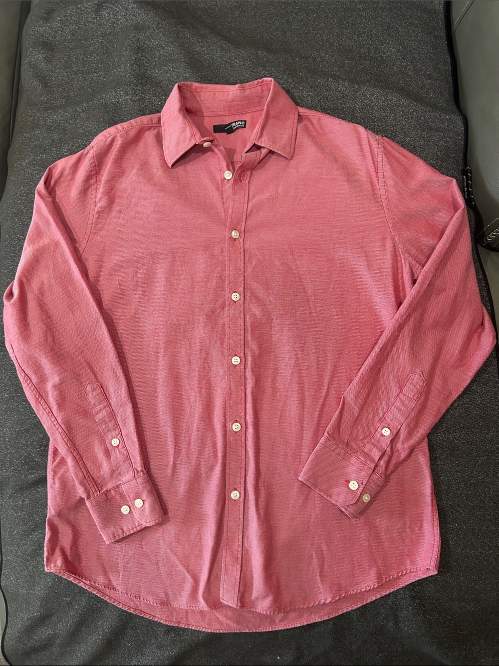 Murano Liquid Luxury Men's Casual Long-Sleeve Button-Up Shirt - Rose Pink Sz M